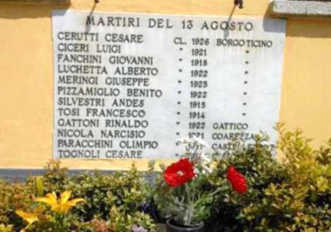 Borgo Ticino martiri targa