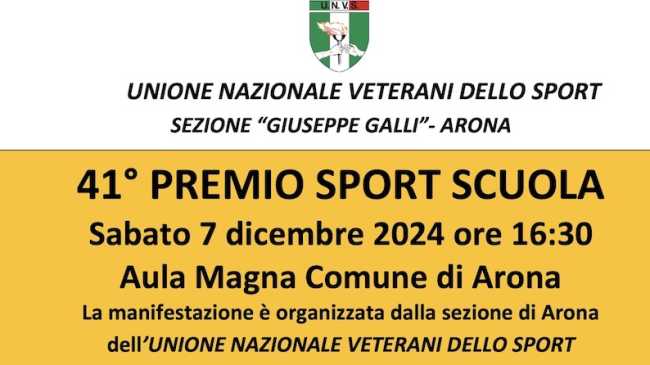 arona premio sport scuola