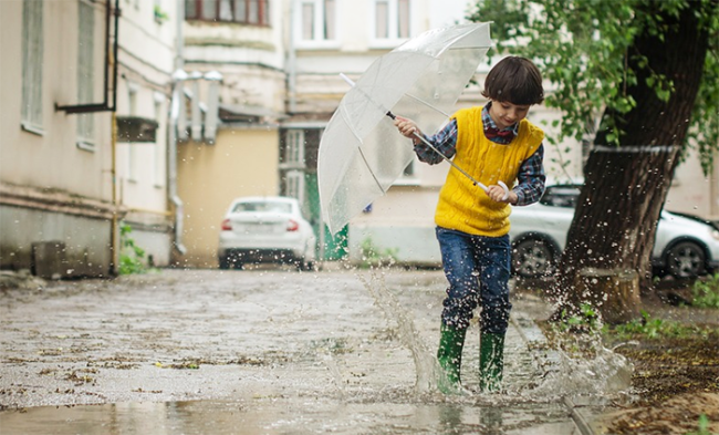 bambino ombrello pioggia