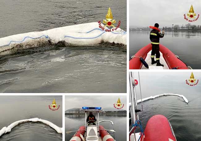 scarico lago vigili fuoco gommone mix