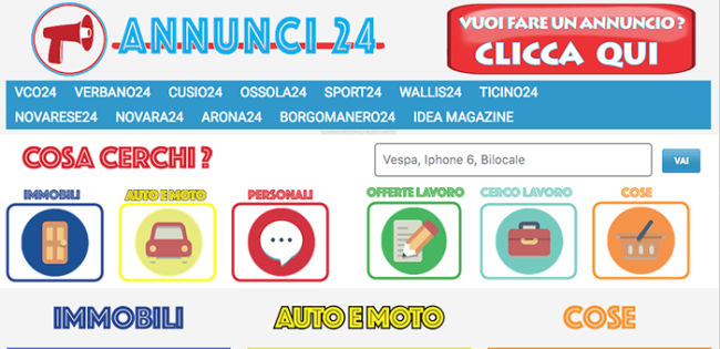 sito annunci 24 screen
