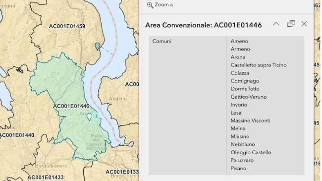 Comuni Area Convenzionale cer roero arona