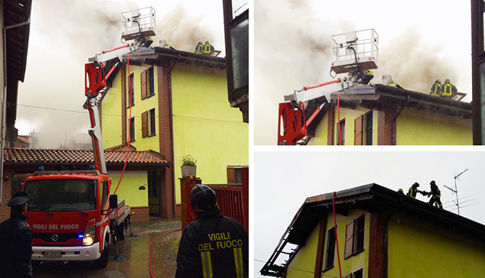 Fara Novarese: incendio ad un tetto 