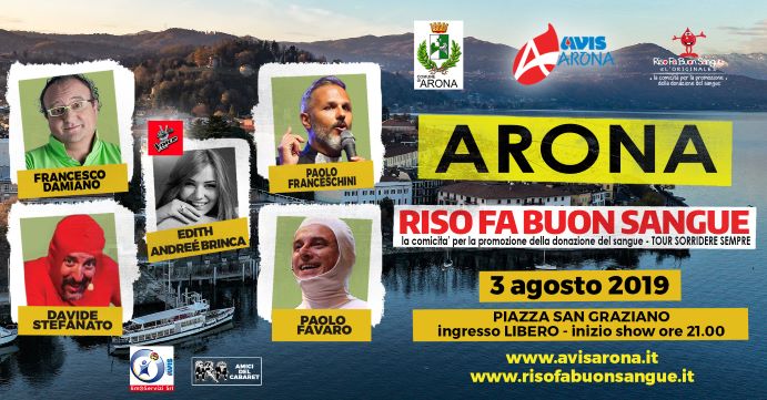 Arona, spettacolo "Riso fa buon sangue"
